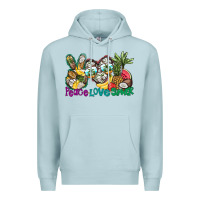 Blue Mist Peace Love Summer Premium Hoodie - CowhideDigitalArt