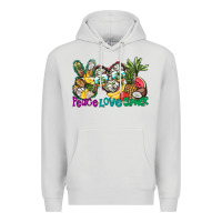 Dove Grey Peace Love Summer Premium Hoodie - CowhideDigitalArt