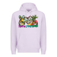 Lilac Peace Love Summer Premium Hoodie - CowhideDigitalArt