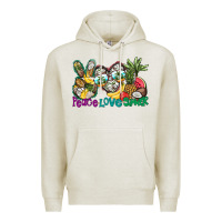 Oatmeal Heather Peace Love Summer Premium Hoodie - CowhideDigitalArt