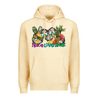 Pina Colada Peace Love Summer Premium Hoodie - CowhideDigitalArt