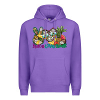 Purple Peace Love Summer Premium Hoodie - CowhideDigitalArt