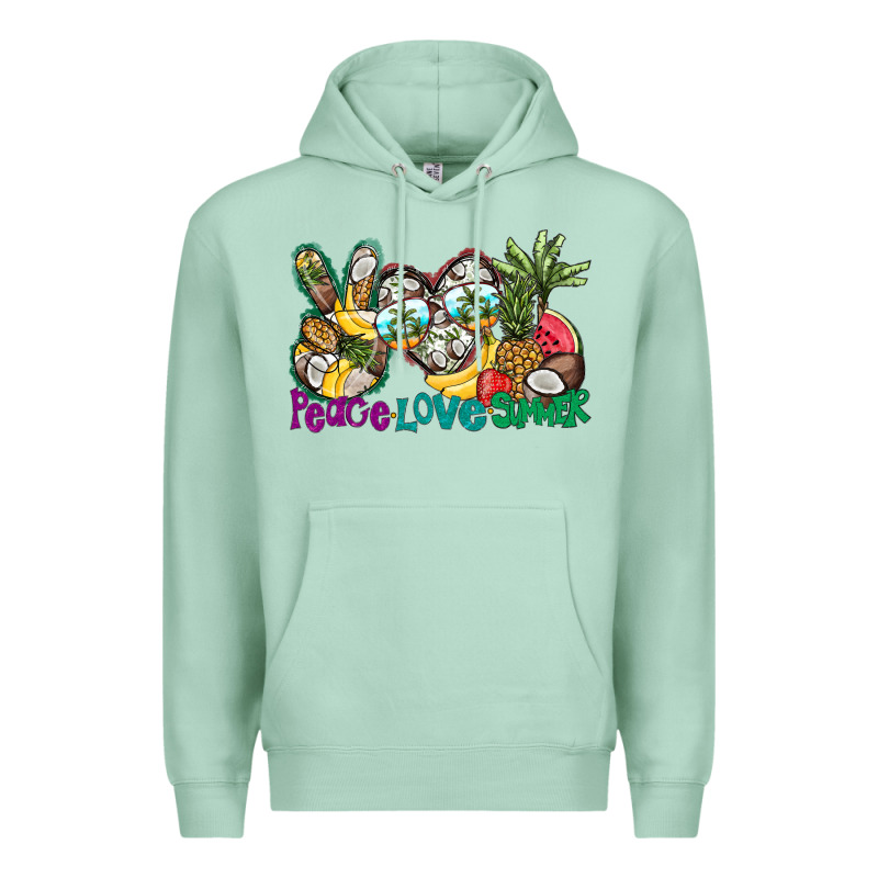 Peace Love Summer Premium Hoodie by CowhideDigitalArt | Teevron