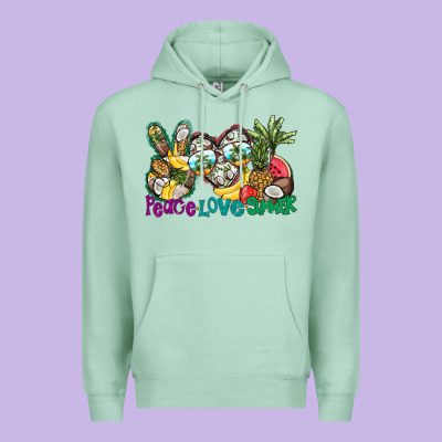 Peace Love Summer Premium Hoodie Designed By Cowhidedigitalart