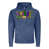 Vintage Denim love teacher mardi gras Vintage Hoodie - OliviaCreatesArt