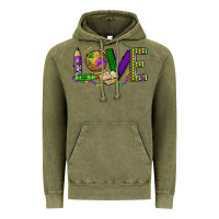 Vintage Olive love teacher mardi gras Vintage Hoodie - OliviaCreatesArt
