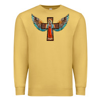 Antique Gold our lady of guadalupe cross with wings Premium Sweatshirt - BarkalooDesign
