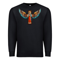 Black our lady of guadalupe cross with wings Premium Sweatshirt - BarkalooDesign