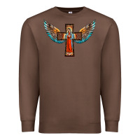 Chestnut our lady of guadalupe cross with wings Premium Sweatshirt - BarkalooDesign