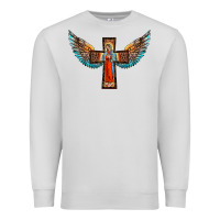 Dove Grey our lady of guadalupe cross with wings Premium Sweatshirt - BarkalooDesign