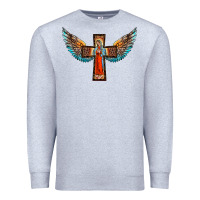Heather Grey our lady of guadalupe cross with wings Premium Sweatshirt - BarkalooDesign