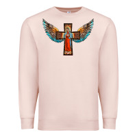 Pale Pink our lady of guadalupe cross with wings Premium Sweatshirt - BarkalooDesign