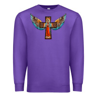 Purple our lady of guadalupe cross with wings Premium Sweatshirt - BarkalooDesign
