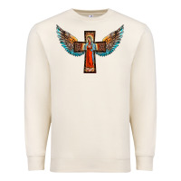 Sandshell our lady of guadalupe cross with wings Premium Sweatshirt - BarkalooDesign
