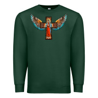 Sports Green our lady of guadalupe cross with wings Premium Sweatshirt - BarkalooDesign
