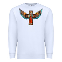 White our lady of guadalupe cross with wings Premium Sweatshirt - BarkalooDesign