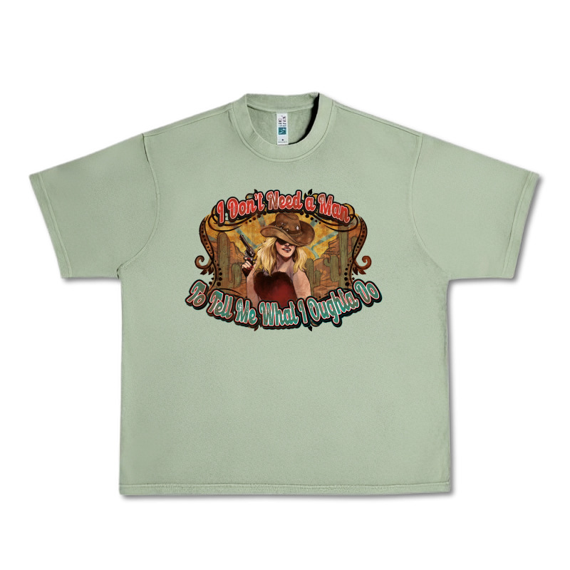 I Don't Need A Man Cowgirl Western Urban Heavy Tee by HowdyJamesFarm | Teevron