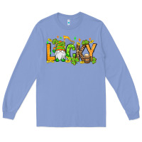 Colony Blue St. Patrick's Lucky gnome Long Sleeve Tee - OliviaCreatesArt