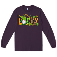 Plum St. Patrick's Lucky gnome Long Sleeve Tee - OliviaCreatesArt