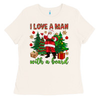 Bone I love a man with a beard Christmas Ladies Tee - NancyCooperArtShop