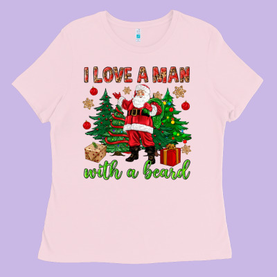 I Love A Man With A Beard Christmas Ladies Tee Designed By Nancycooperartshop