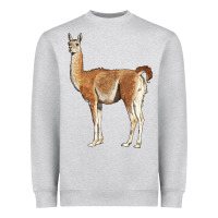 Heather Grey guanaco llama Heavyweight Sweatshirt - LillyAllenDesigns