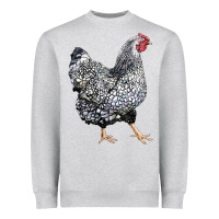 Heather Grey wyandotte chicken Heavyweight Sweatshirt - LillyAllenDesigns