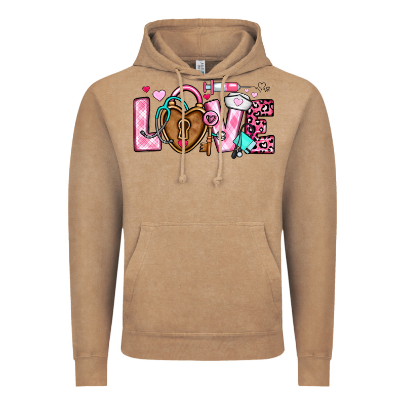 Love Valentines Day Nurse Vintage Hoodie by OliviaCreatesArt | Teevron