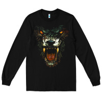 Black Werewolf Face Lycan Gothic Horror Occult Scary Halloween Long Sleeve Tee - longCreatives