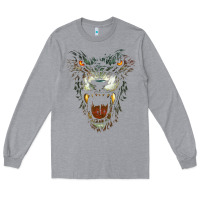 Heather Grey Werewolf Face Lycan Gothic Horror Occult Scary Halloween Long Sleeve Tee - longCreatives