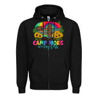 Black camp more worry less with caravan Zipper Hoodie - Artiststas
