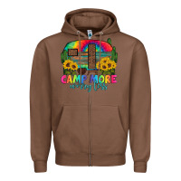 Chestnut camp more worry less with caravan Zipper Hoodie - Artiststas