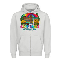 Dove Grey camp more worry less with caravan Zipper Hoodie - Artiststas