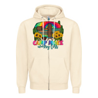 Sandshell camp more worry less with caravan Zipper Hoodie - Artiststas