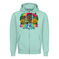 Seafoam camp more worry less with caravan Zipper Hoodie - Artiststas