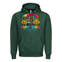 Sports Green camp more worry less with caravan Zipper Hoodie - Artiststas