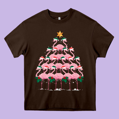 Christmas Tree Flamingo Heavy Core Tee Designed By Bettercallsaul