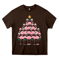 Chocolate Brown Christmas Tree Flamingo Heavy Core Tee - Bettercallsaul