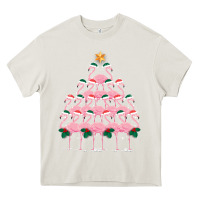 Cream Christmas Tree Flamingo Heavy Core Tee - Bettercallsaul