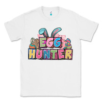 White Egg hunter plate letters Easter Day Classic Tee - HowdyJamesFarm