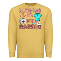 Antique Gold nursing is my cardio Premium Sweatshirt - BarkalooDesign