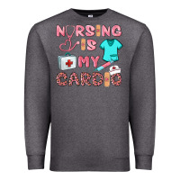 Charcoal Heather nursing is my cardio Premium Sweatshirt - BarkalooDesign
