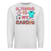 Oatmeal Heather nursing is my cardio Premium Sweatshirt - BarkalooDesign