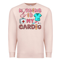 Pale Pink nursing is my cardio Premium Sweatshirt - BarkalooDesign