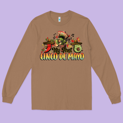 My First Cinco De Mayo Long Sleeve Tee Designed By Fadigitalartstudio
