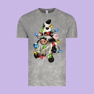 Christmas Cow Gnome Vintage Tee Designed By Cowgirlartshop