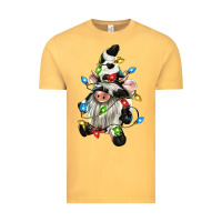 Vintage Mustard christmas cow gnome Vintage Tee - CowGirlArtShop