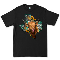 Black texas map highland cow Premium Tee - Jasminsmagicworld