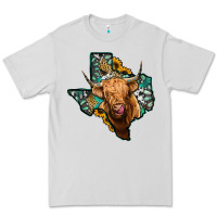 Dove Grey texas map highland cow Premium Tee - Jasminsmagicworld