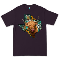 Plum texas map highland cow Premium Tee - Jasminsmagicworld